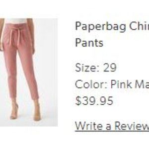 Women's Chino High Waist Chino Pants w/ Tie Front